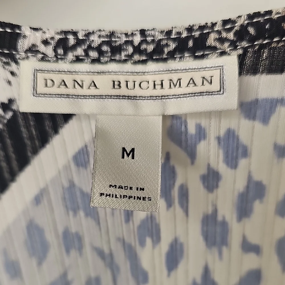 Dana Buchman Black and Tan Geometric Long Sleeve‎ Top Size M